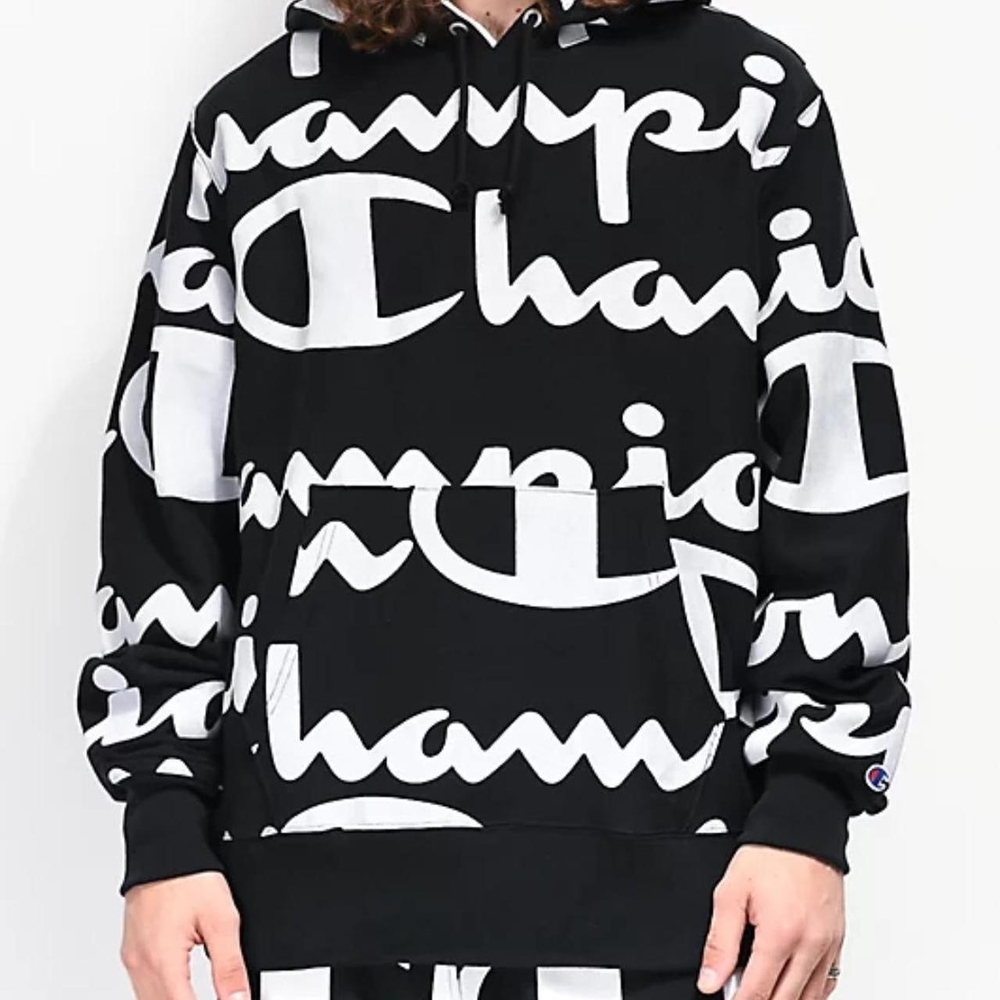 New Champion Reverse Weave Jogger Allover Giant Script & Matching Hoodie XXL Set